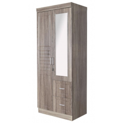 Armoire 2P + 2T + Miroir